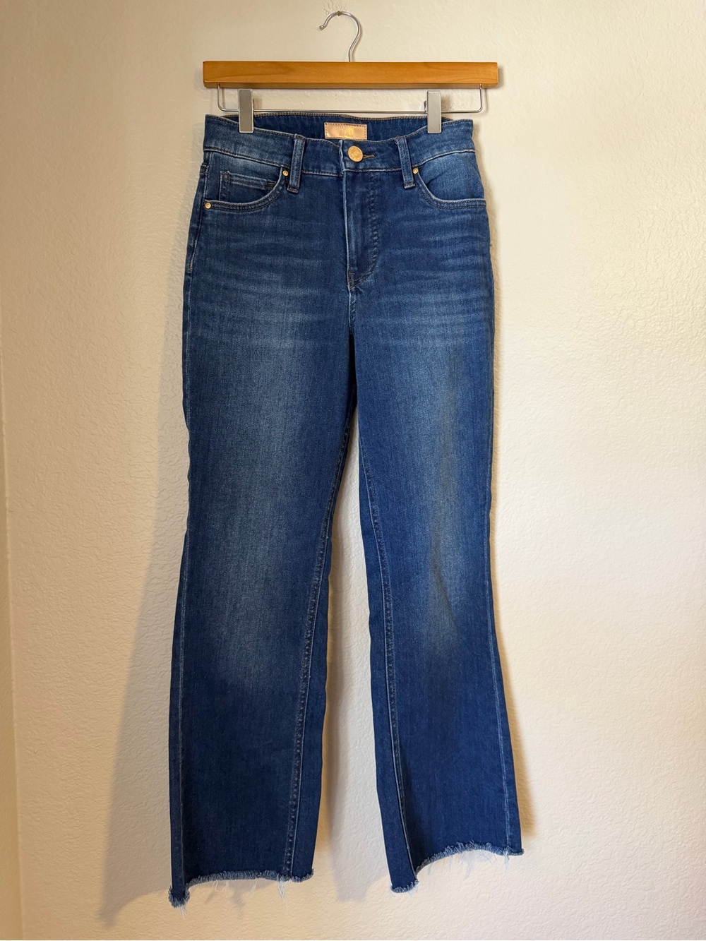 KUT from the Kloth Kelsey Fab Ab High Rise Raw Hem Ankle Flare Jeans Size 0